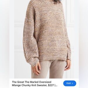 THE GREAT. Women's Knit Sweater in Cream and Brown